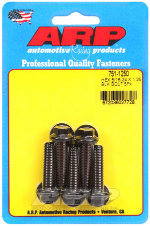 ARP 751-1250 5/16-24 X 1.250 Hex Black Oxide Bolts