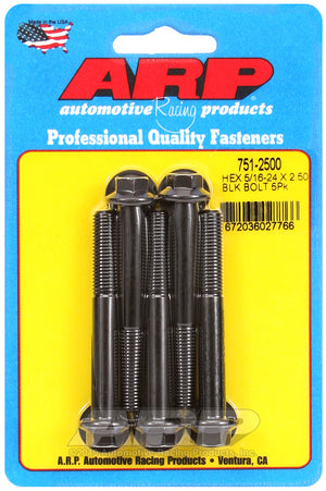 ARP 751-2500 5/16-24 X 2.500 Hex Black Oxide Bolts