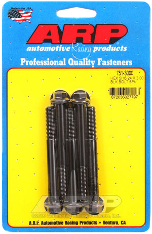 ARP 751-3000 5/16-24 X 3.000 Hex Black Oxide Bolts