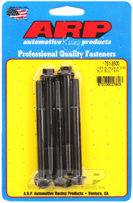 ARP 751-3500 5/16-24 X 3.500 Hex Black Oxide Bolts