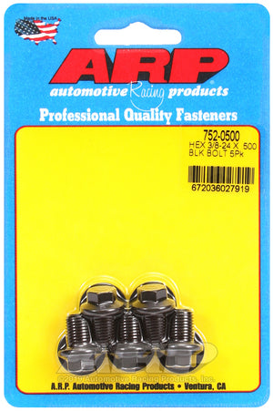 ARP 752-0500 3/8-24 X .500 Hex Black Oxide Bolts
