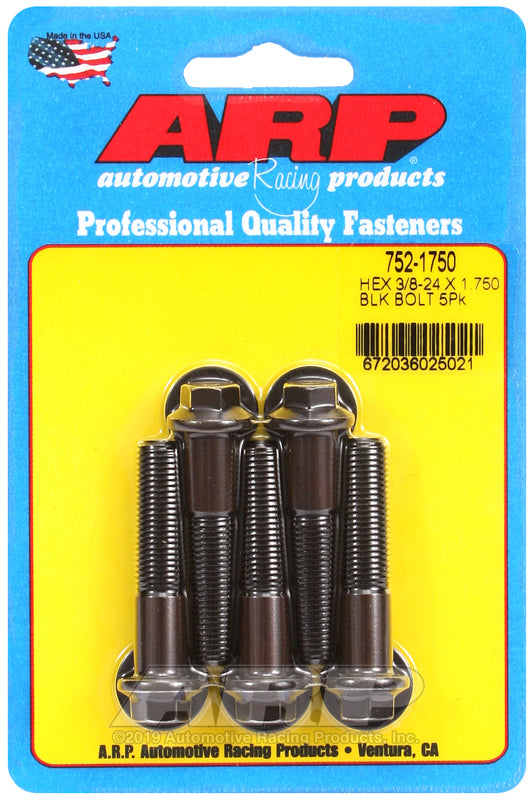 ARP 752-1750 3/8-24 X 1.750 Hex Black Oxide Bolts