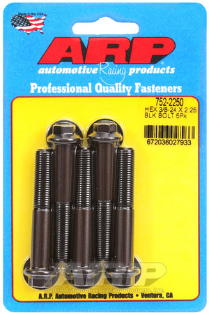 ARP 752-2250 3/8-24 X 2.250 Hex Black Oxide Bolts