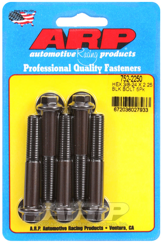 ARP 752-2250 3/8-24 X 2.250 Hex Black Oxide Bolts