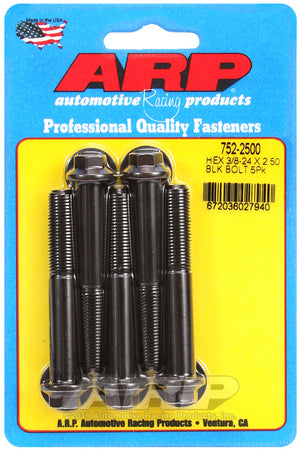 ARP 752-2500 3/8-24 X 2.500 Hex Black Oxide Bolts