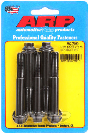 ARP 752-2750 3/8-24 X 2.750 Hex Black Oxide Bolts