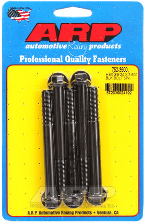 ARP 752-3500 3/8-24 X 3.500 Hex Black Oxide Bolts