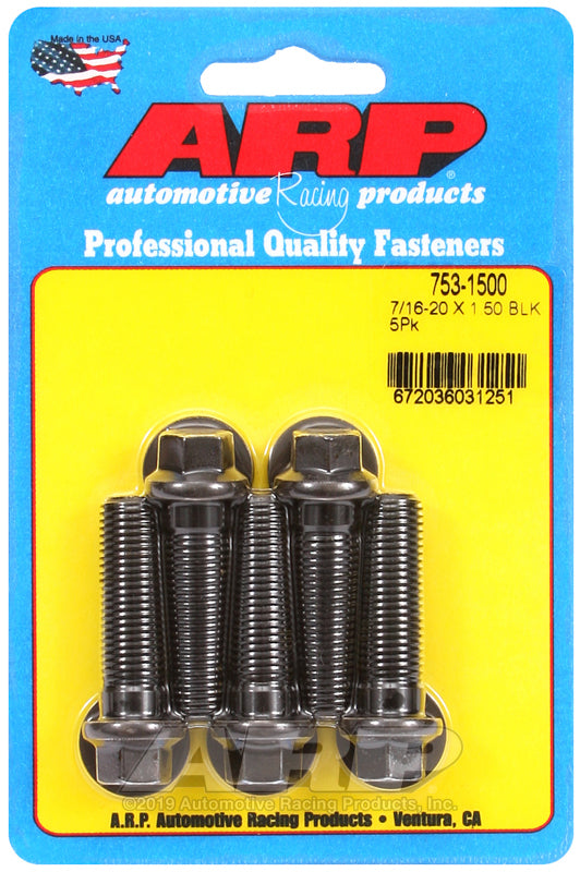ARP 753-1500 7/16-20 X 1.500 Hex Black Oxide Bolts