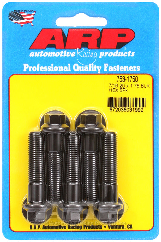 ARP 753-1750 7/16-20 X 1.750 Hex Black Oxide Bolts