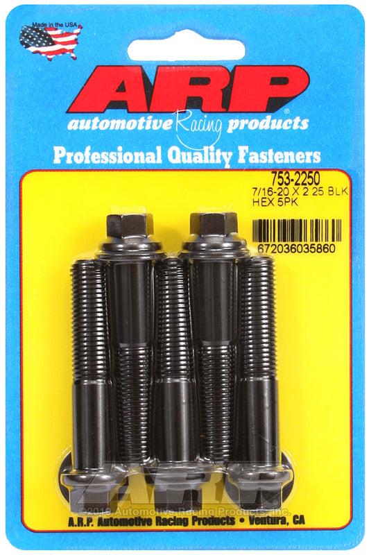 ARP 753-2250 7/16-20 X 2.250 Hex Black Oxide Bolts
