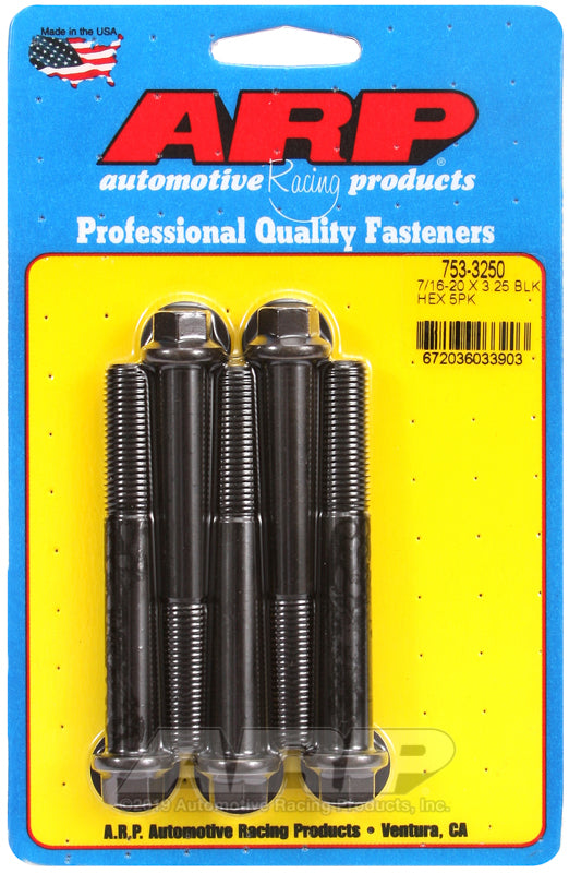 ARP 753-3250 7/16-20 X 3.250 Hex Black Oxide Bolts