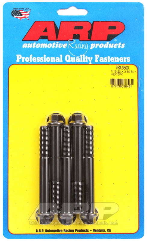 ARP 753-3500 7/16-20 X 3.500 Hex Black Oxide Bolts