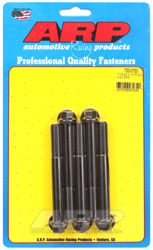 ARP 753-3750 7/16-20 X 3.750 Hex Black Oxide Bolts