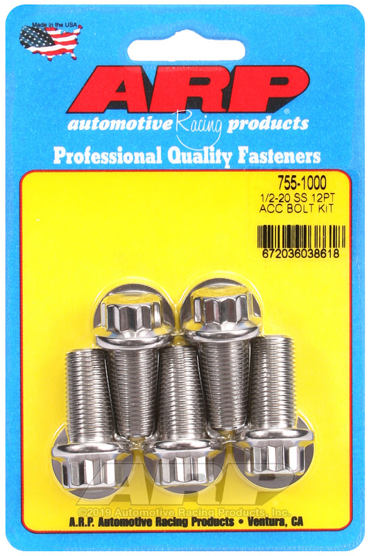 ARP 755-1000 1/2-20 X 1.000 12PT SS Bolts