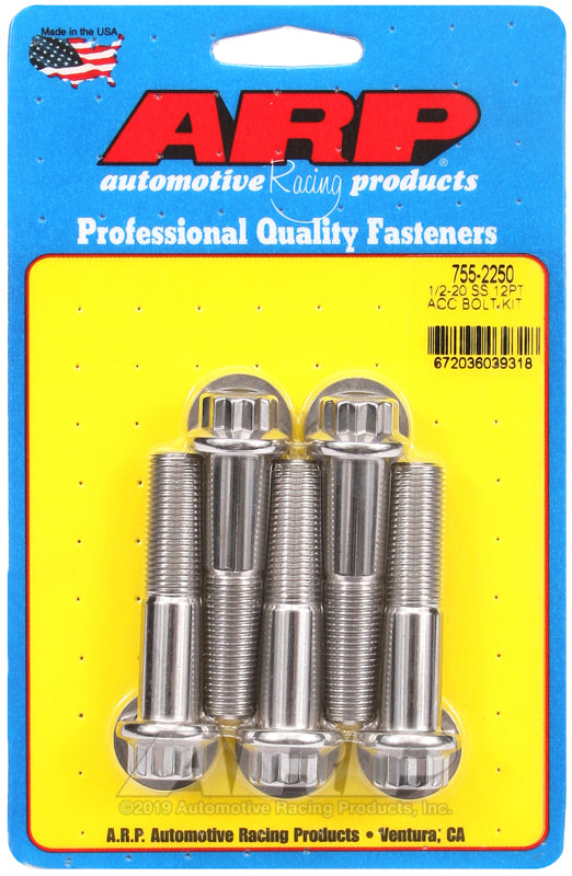 ARP Fasteners ARP755-2250 755-2250 1/2-20 X 2.250 12PT SS Bolts