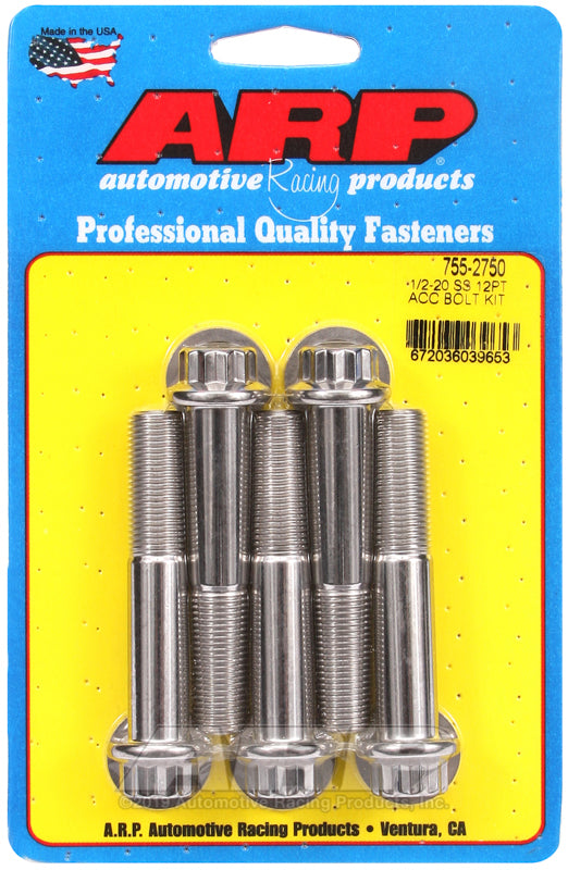 ARP Fasteners ARP755-2750 755-2750 1/2-20 X 2.750 12PT SS Bolts