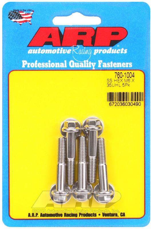 ARP 760-1004 M6 X 1.00 X 35 Hex SS Bolts