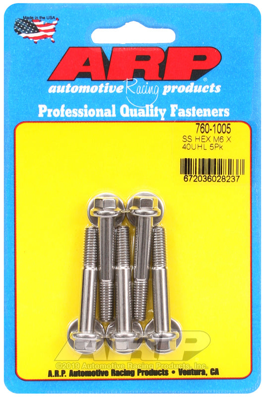 ARP 760-1005 M6 X 1.00 X 40 Hex SS Bolts