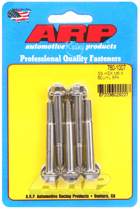 ARP 760-1007 M6 X 1.00 X 50 Hex SS Bolts