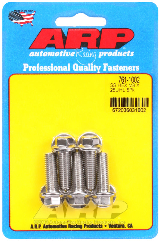 ARP 761-1002 M8 X 1.25 X 25 Hex SS Bolts