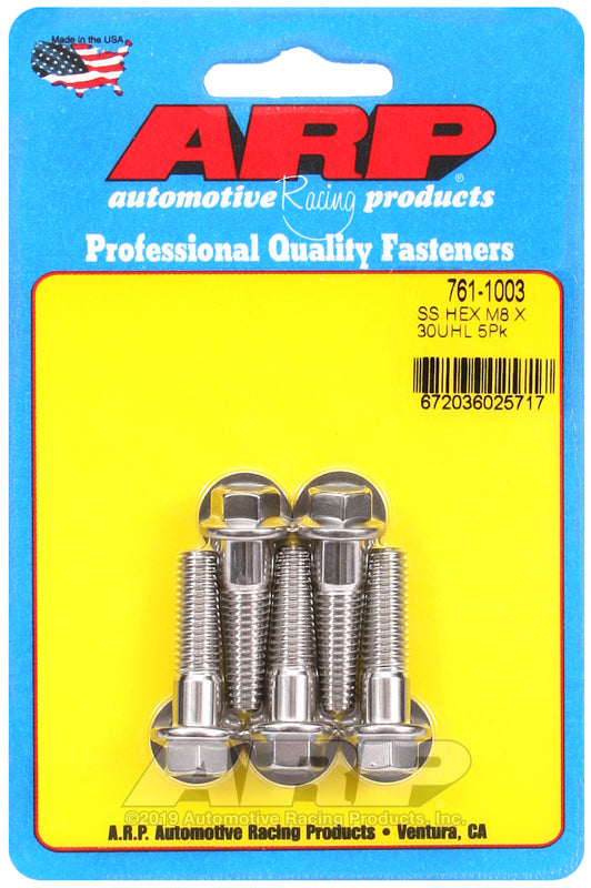 ARP 761-1003 M8 X 1.25 X 30 Hex SS Bolts