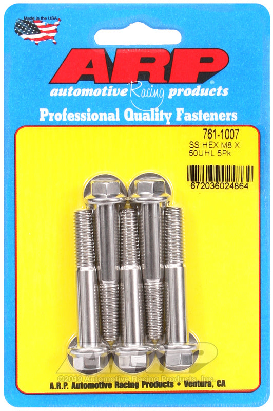 ARP 761-1007 M8 X 1.25 X 50 Hex SS Bolts