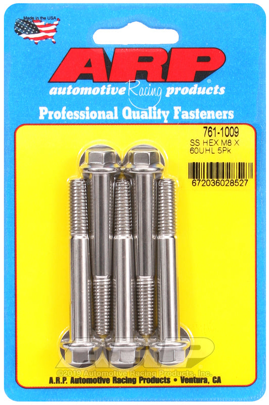 ARP 761-1009 M8 X 1.25 X 60 Hex SS Bolts