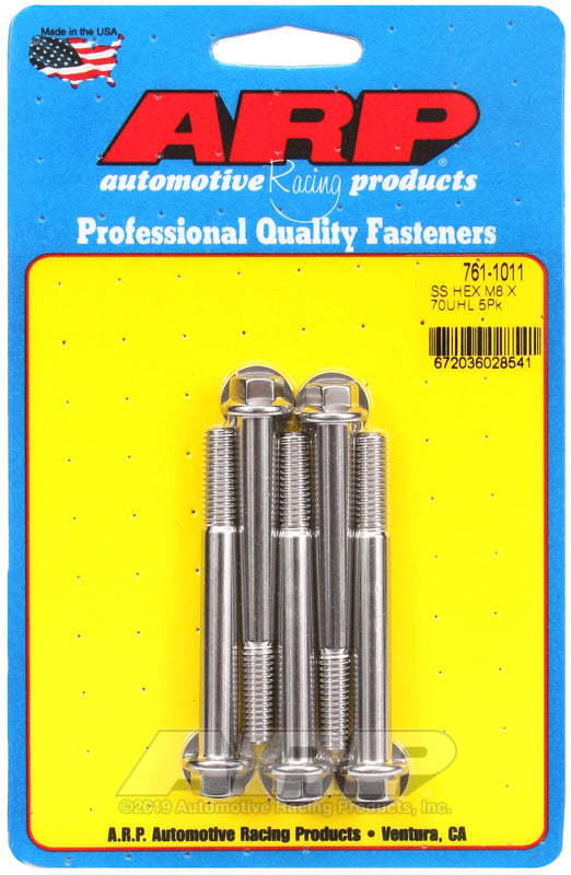 ARP 761-1011 M8 X 1.25 X 70 Hex SS Bolts