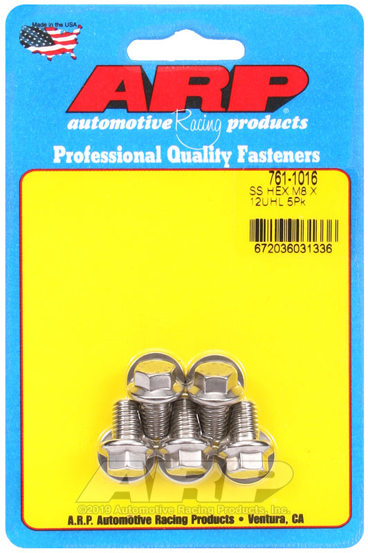 ARP 761-1016 M8 X 1.25 X 12 Hex SS Bolts