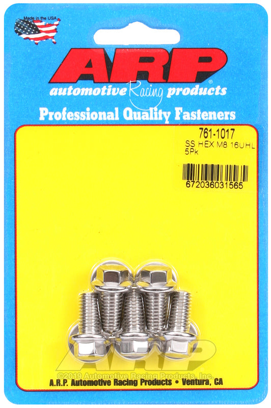 ARP 761-1017 M8 X 1.25 X 16 Hex SS Bolts