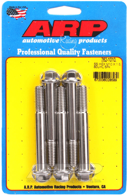 ARP 762-1010 M10 X 1.50 X 80 Hex SS Bolts