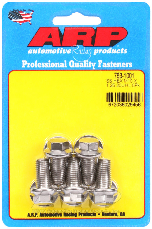 ARP 763-1001 M10 X 1.25 X 20 Hex SS Bolts