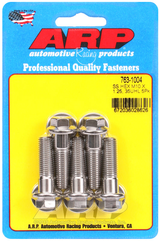 ARP 763-1004 M10 X 1.25 X 35 Hex SS Bolts