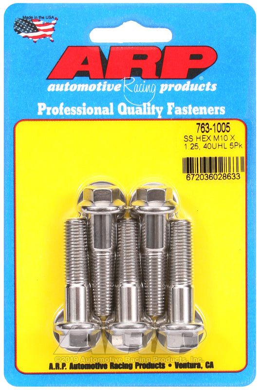 ARP 763-1005 M10 X 1.25 X 40 Hex SS Bolts