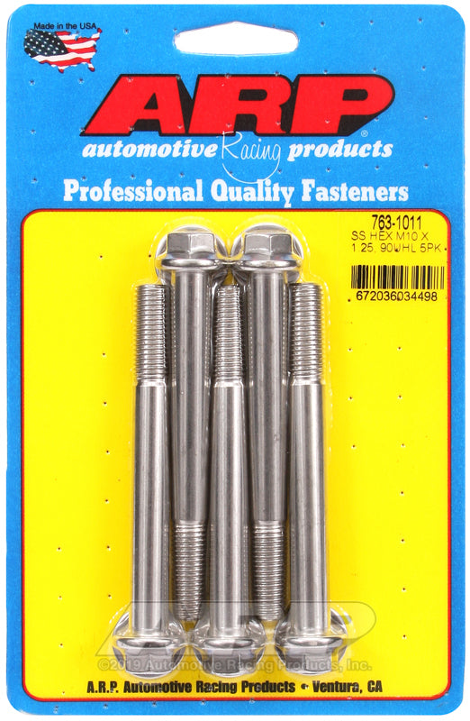 ARP 763-1011 M10 X 1.25 X 90 Hex SS Bolts