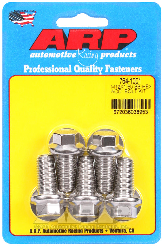 ARP 764-1001 M12 X 1.50 X 25 Hex SS Bolts