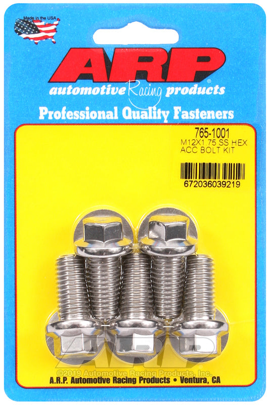 ARP 765-1001 M12 X 1.75 X 25 Hex SS Bolts