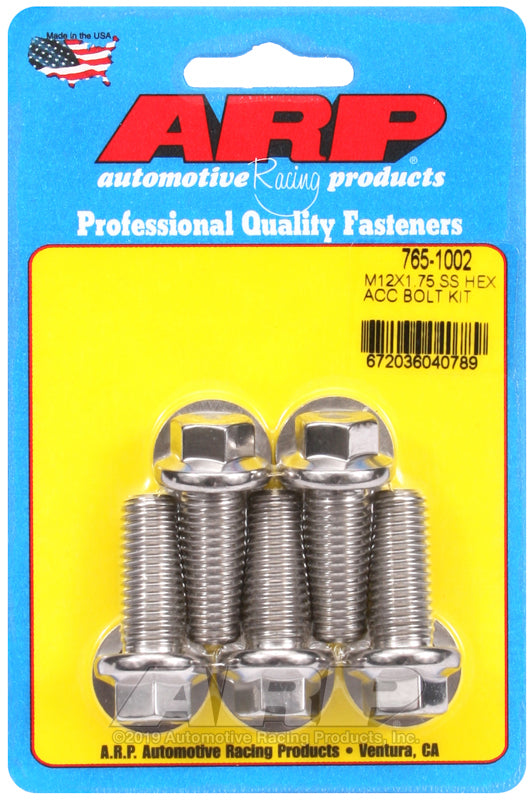 ARP 765-1002 M12 X 1.75 X 30 Hex SS Bolts