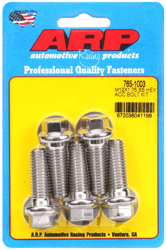 ARP 765-1003 M12 X 1.75 X 35 Hex SS Bolts