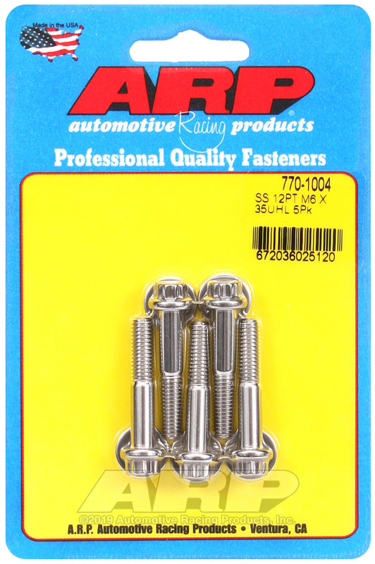 ARP 770-1004 M6 X 1.00 X 35 12PT SS Bolts