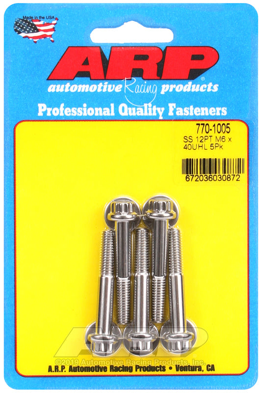 ARP 770-1005 M6 X 1.00 X 40 12PT SS Bolts