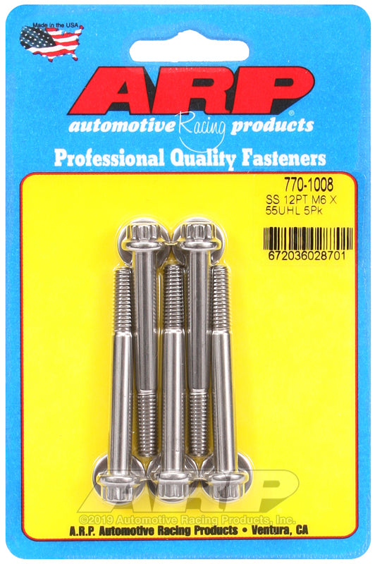 ARP 770-1008 M6 X 1.00 X 55 12PT SS Bolts