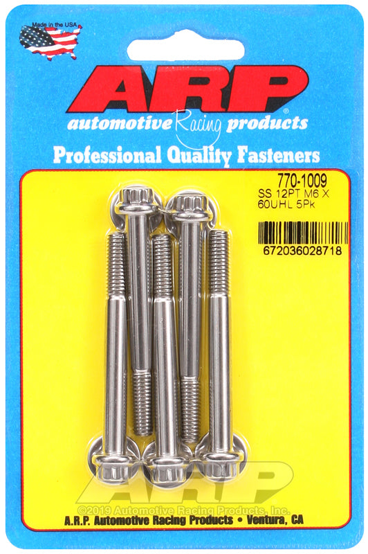 ARP 770-1009 M6 X 1.00 X 60 12PT SS Bolts