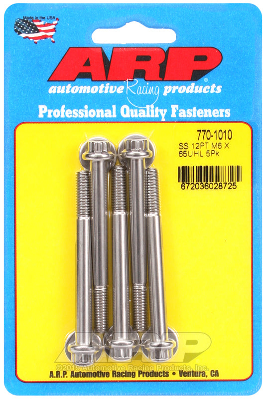 ARP 770-1010 M6 X 1.00 X 65 12PT SS Bolts