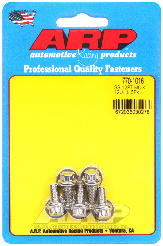 ARP 770-1016 M6 X 1.00 X 12 12PT SS Bolts