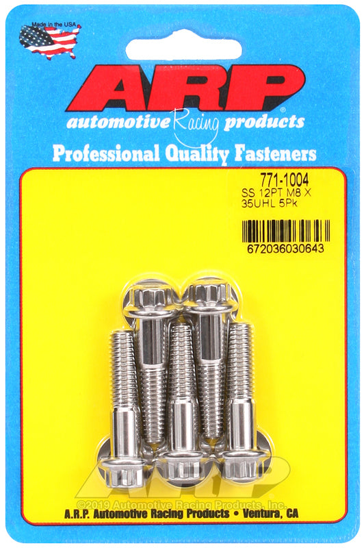 ARP 771-1004 M8 X 1.25 X 35 12PT SS Bolts