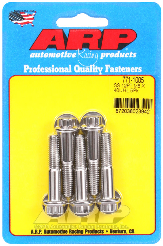 ARP 771-1005 M8 X 1.25 X 40 12PT SS Bolts