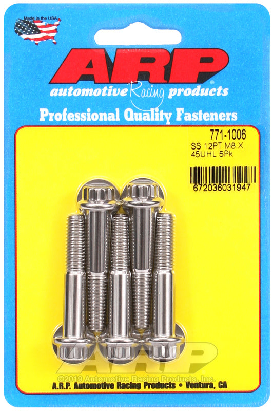 ARP 771-1006 M8 X 1.25 X 45 12PT SS Bolts