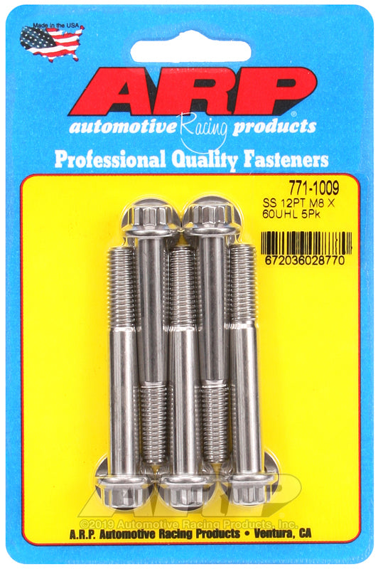 ARP 771-1009 M8 X 1.25 X 60 12PT SS Bolts