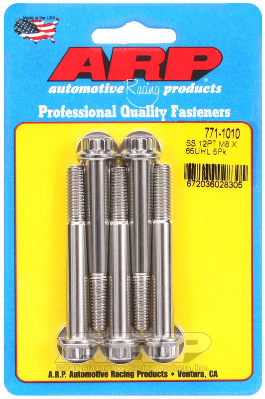 ARP 771-1010 M8 X 1.25 X 65 12PT SS Bolts